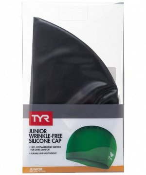 Шапочка плавательная Wrinkle Free Junior Silicone Cap, силикон, LCSJR/001, черный