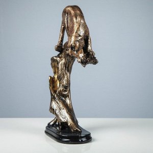 Сувенир "Леопард на дереве" 42 см, бронзовый цвет, микс