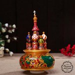 Сувенир музыкальный &quot;Храм&quot;, 19х15,5 см, хохлома золото