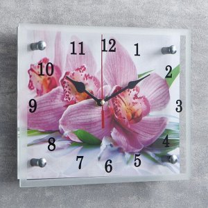 Часы настенные, серия: Цветы, "Орхидея", 20х25  см, в ассортименте
