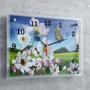 Часы настенные, серия: Природа, "Бабочка", 25х35 см, в ассортименте