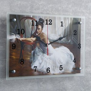 Часы настенные, серия: Люди, "Балерина в комнате", 25х35 см