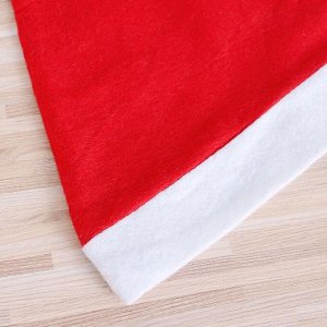 Колпак Санта- Клауса из нетканого материала красный с белой отделкой