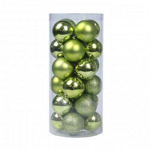 Набор елочных шаров (24 шт.) одного цвета, из пластика, размер 3 см