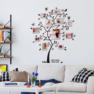 Наклейка "Дерево любви" виниловая самоклеящаяся – фон для рамок с фотографиями