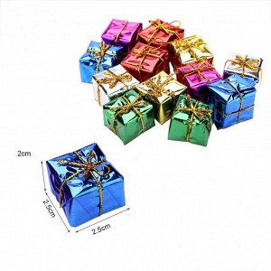 Елочное украшение "Подарочные коробки" (набор 12 шт., размер 2,5 см)