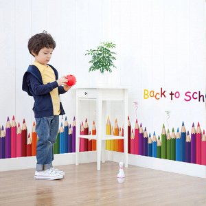 Наклейка "Карандаши" виниловая самоклеящаяся с надписью "Back to school"