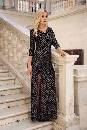 Платье Azzara 610 черный+золотистые колечки