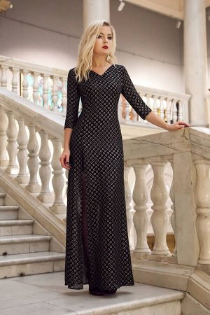 Платье Azzara 610 черный+золотистые колечки