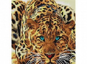 Набор для творчества Белоснежка алмазная мозайка на раме Леопард 30 на 30 см
