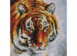 Набор для творчества Белоснежка алмазная мозайка на раме Тигр на снегу 30 на 30 см