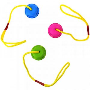 Игрушка для собаки "Мячик метательный" д6см, резиновая, с петлей п/эт 35см, цвета микс  (Китай)