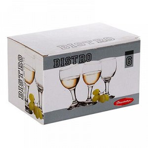"Бистро (Bistro)" Бокал стеклянный 175мл, д6см, h13,2см, для мартини, набор 6шт, цветная коробка, Pasabahce (Россия)