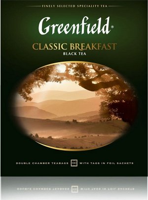 Чай Гринфилд Classic Breakfast пакет с/ярл. 100пак