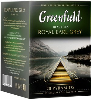 Чай Гринфилд пирам. Royal Earl grey black tea 2г 1/20/8, шт
