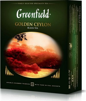 Чай Гринфилд Golden Ceylon пакет с/ярл. 100пак