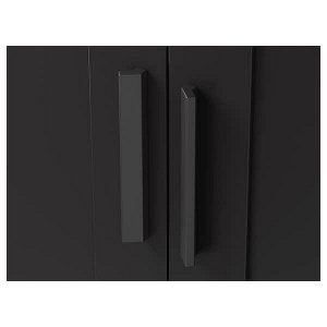 БРИМНЭС Шкаф платяной 3-дверный, черный, 117x190 см