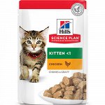 Hill&#039;s Science Plan Влажный корм для котят для здорового роста и развития с курицей в соусе 85 гр