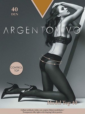 Прозрачные шелковистые колготки ARGENTOVIVO Model Top 40 с моделирующими трусиками-бикини