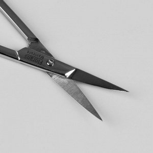 Ножницы маникюрные, загнутые, 9,5 см, цвет серебристый