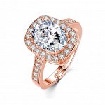 Безразмерное кольцо с позолотой, Crystal Shik