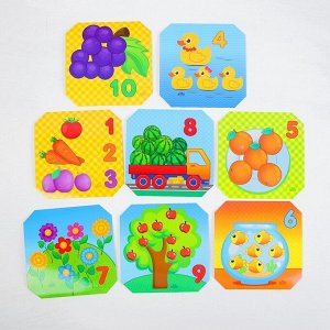 Игрушка-мозаика с шаблонами "Изучаем счет" (в наборе 8 картинок) в пакете