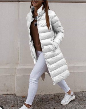 Куртка Женская 15001 "Удлиненная Однотонная №2" Белая
