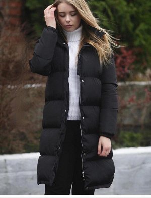 Куртка Женская 15001 "Удлиненная Однотонная" Черная