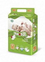 Одноразовые детские подгузники на липучках YokoSun Eco размер М (5-10 кг), 60 шт.