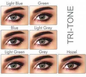 Перекрывающие цветные контактные линзы Adore Tri Blue -4.0 ВС 8.6 (2 линзы)