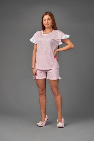 Женская пижама ЖП 040 "Ж" (Горох на розовом)