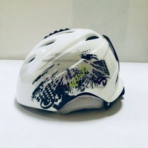 Шлем горнолыжный Naxa бело-серо-зелён