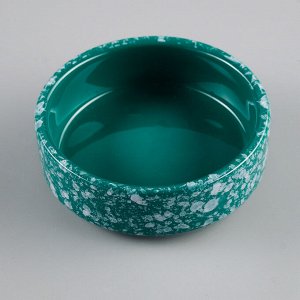 Миска керамическая для грызунов "Брызги" 50 мл, зелёная