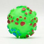 Игрушка пищащая &quot;Мяч Лапка&quot;для собак, 6,5 см, микс