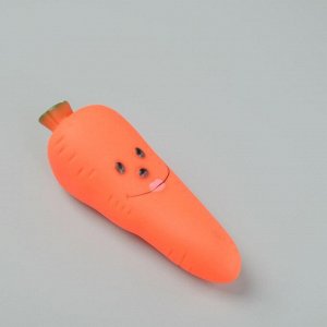 Игрушка пищащая "Морковка" для собак, 12 см, оранжевая