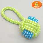 Мячик из каната с ручкой, 6 см, до 30 г, микс цветов
