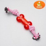 Игрушка канатная двойная с косточкой, до 90 г, до 26 см, микс цветов