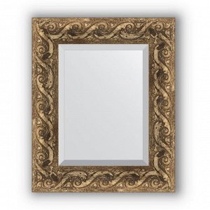 Зеркало с фацетом в багетной раме - фреска 84 мм, 46 х 56 см, Evoform