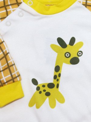 Яркая кофточка с жирафом "Теплая африка" для новорождённого (4020289)