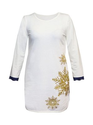 Молочное домашнее платье со снежинками "Снежинка" Liza Volkova женское (17012)
