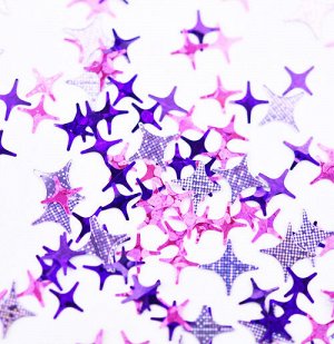 Камифубуки К98 "Звездный микс" лиловый, розовый, фиолетовый голография