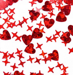 Камифубуки К101 "Сердце и звезды" микс красный голография