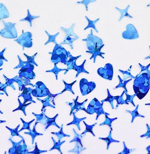Камифубуки К103 "Сердце и звезды" микс синий голография