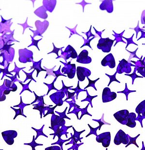 Камифубуки К104 "Сердце и звезды" микс фиолетовый голография