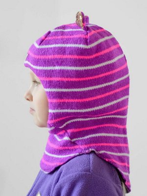 Шапка-шлем Описание и параметры
Шапка-шлем из вязанного трикотажа розового цвета для девочки. Подклад из 100% хлопка. Удлиненная манишка закрывает шею, а утеплитель из холлофайбера в районе ушей сохра