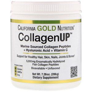 California Gold Nutrition, CollagenUP, морской коллаген + гиалуроновая кислота + витамин C, без добавок, 206 г (7,26 унции)