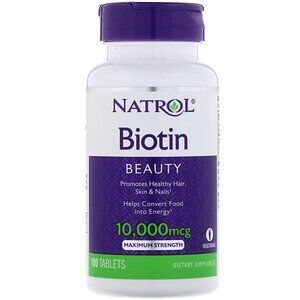 Natrol, Биотин, 10 000 мкг, 100 таблеток