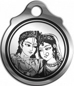 Амулет &quot;Радха и Кришна&quot; (медицинская сталь) d=3см