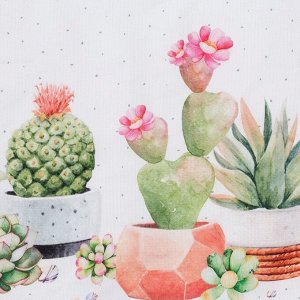 Скатерть Этель «Кактусы» 220x147 см, 100% хлопок, рогожка 160 г/м²
