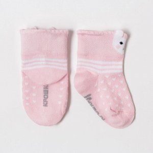 Носки детские Крошка Я «Зайчишка», цвет розовый, 6-8 см